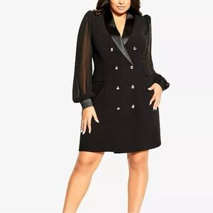 City Chic Women’s Tux Seduction Black Dress